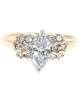 Marquise and Round Diamond Engagement Ring in White and Yellow Gold